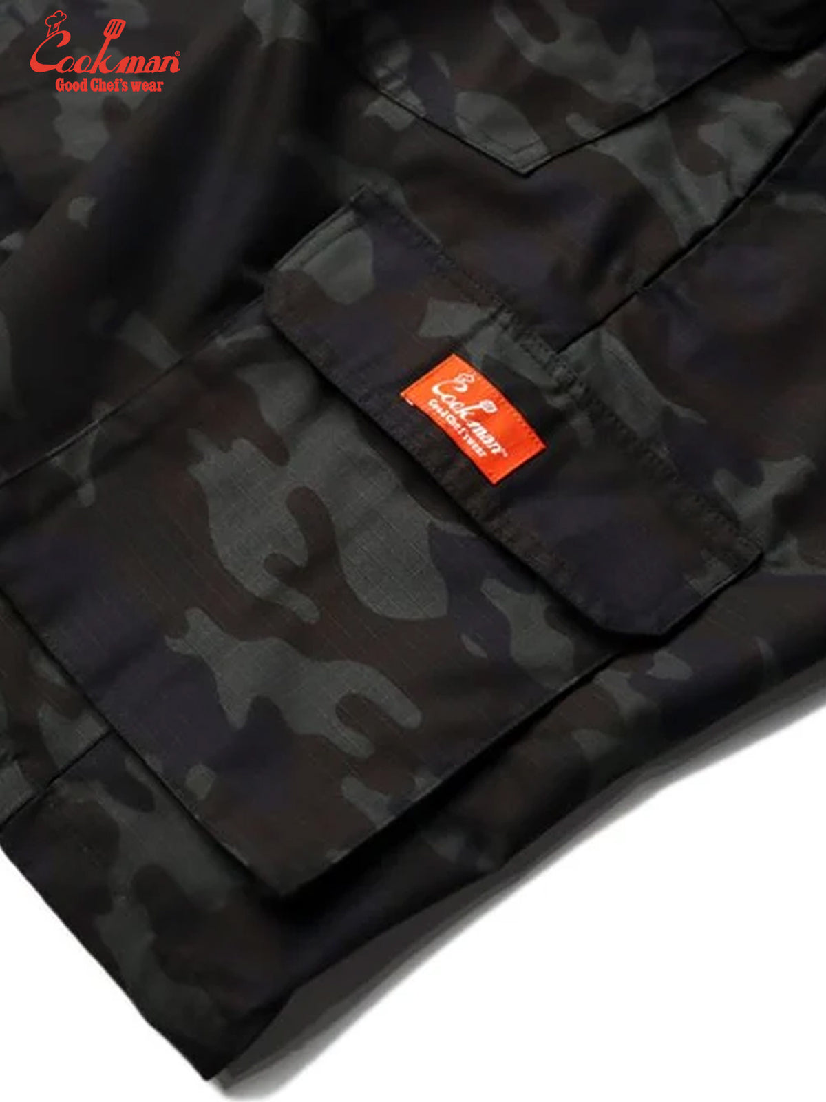 Chef Short Pants Cargo - Ripstop : Woodland Camo Black