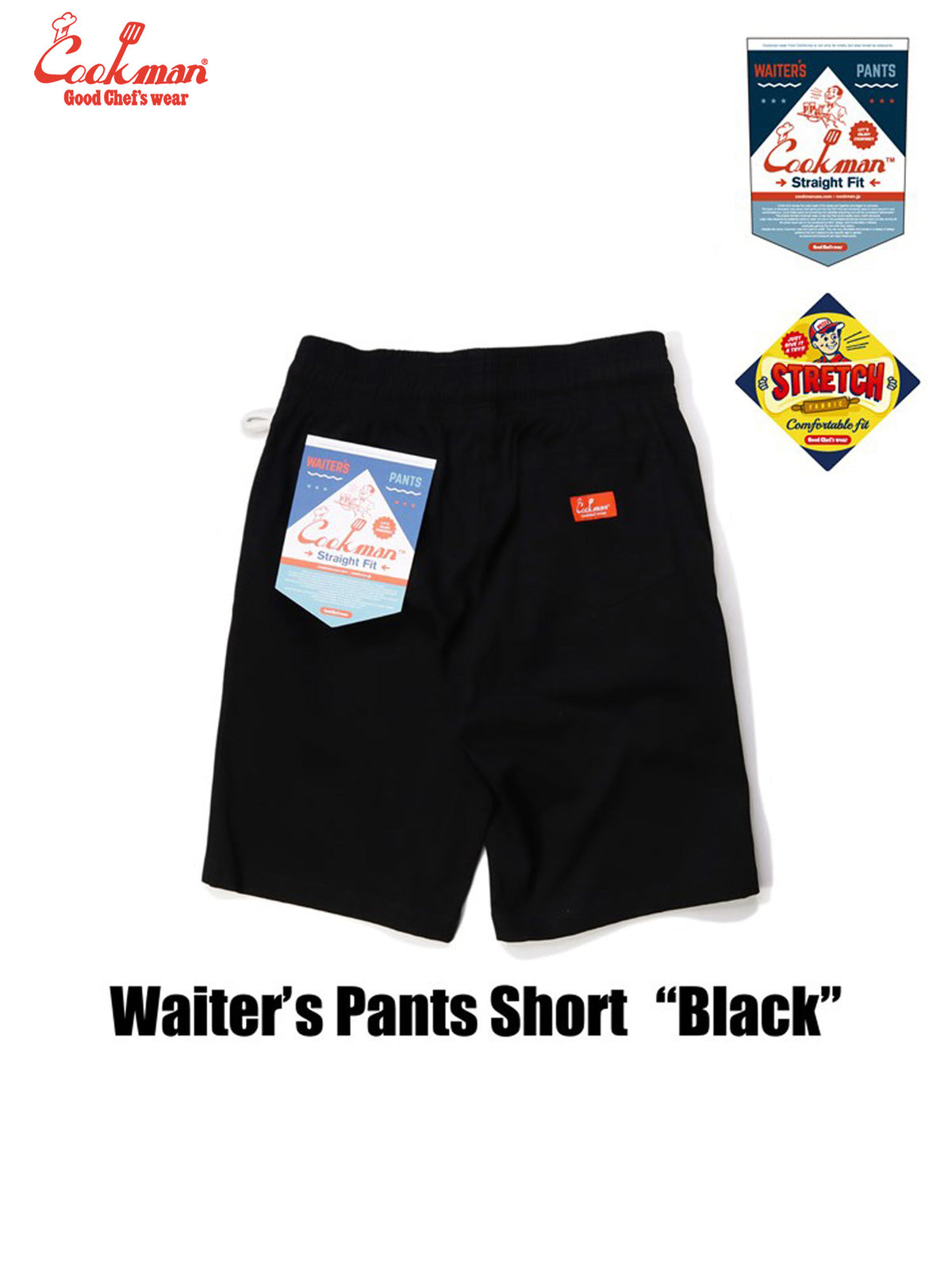 Waiter's Short Pants (stretch) : Black