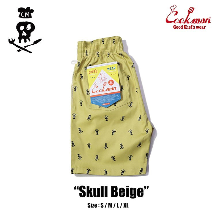 Cookman Chef Short Pants - Skull : Beige