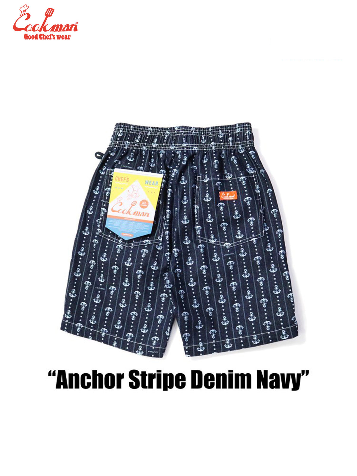 Chef Short Pants - Anchor Stripe Denim: Navy