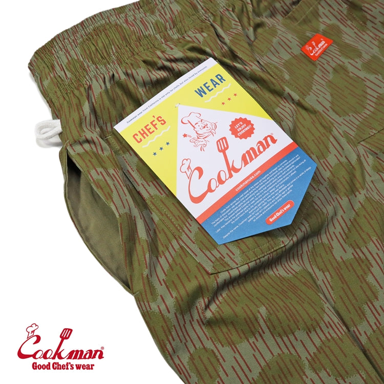 Cookman Chef Short Pants Front Pocket - Raindrop Camo : Green