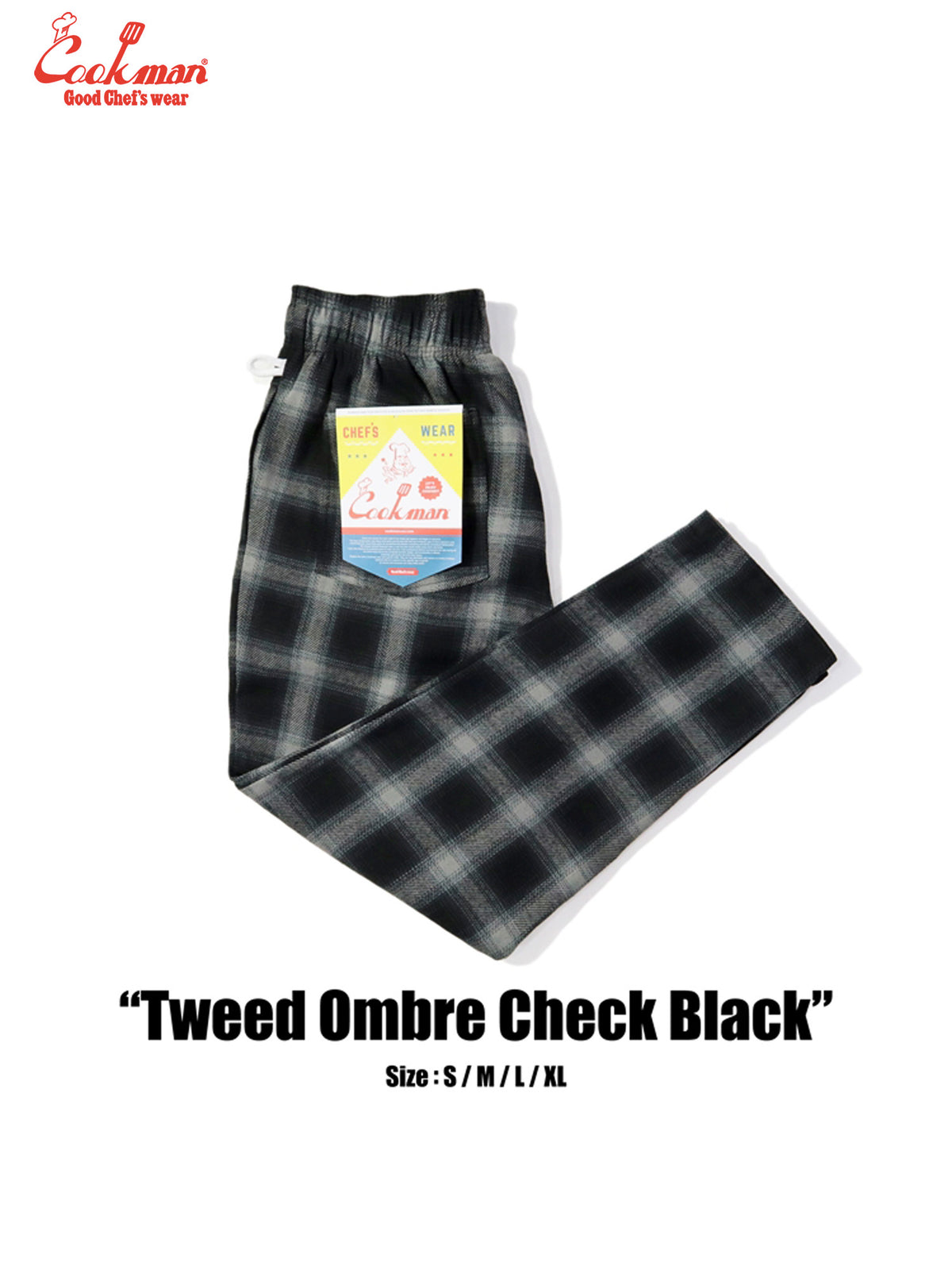 Chef Pants - Tweed Ombre Check : Black