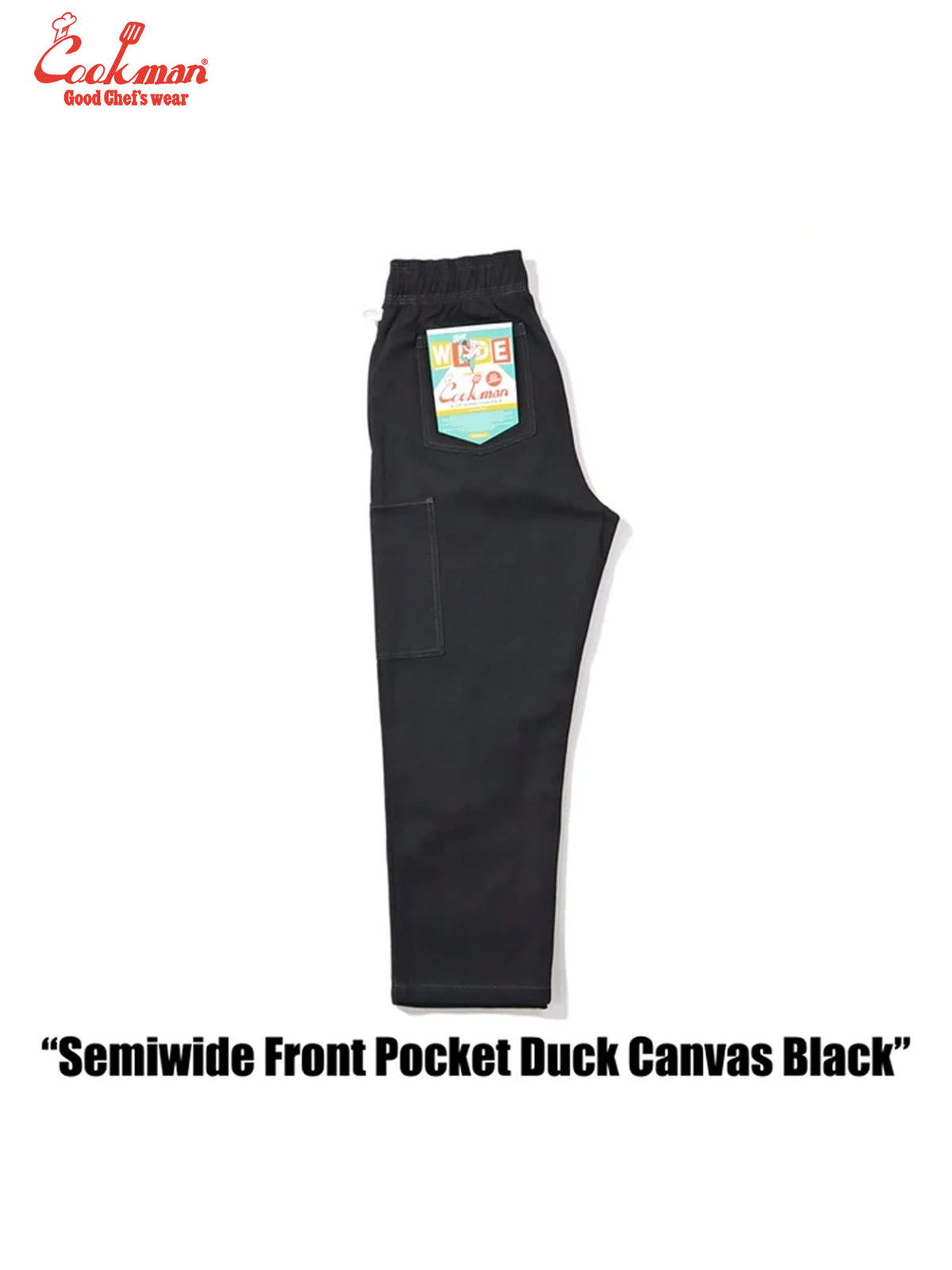 Chef Pants Semiwide - Front Pocket Duck Canvas : Black