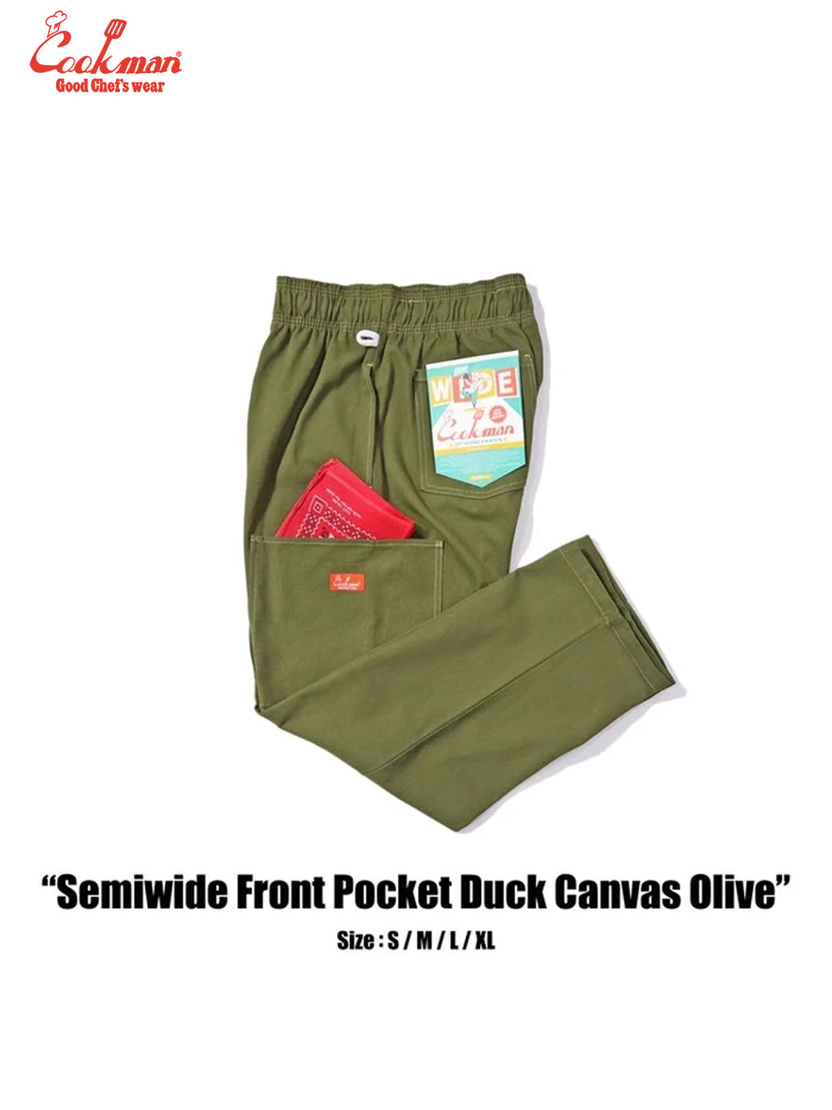 Chef Pants Semiwide - Front Pocket Duck Canvas : Olive