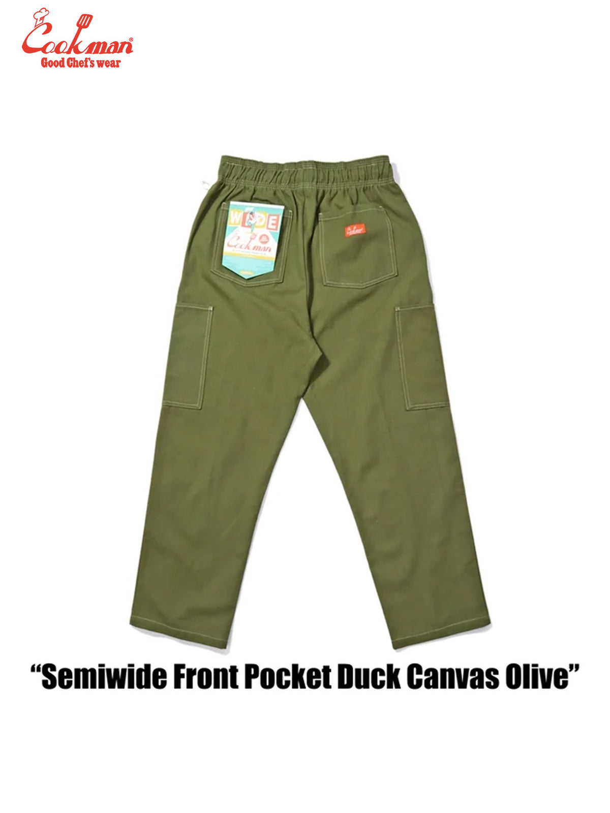 Chef Pants Semiwide - Front Pocket Duck Canvas : Olive