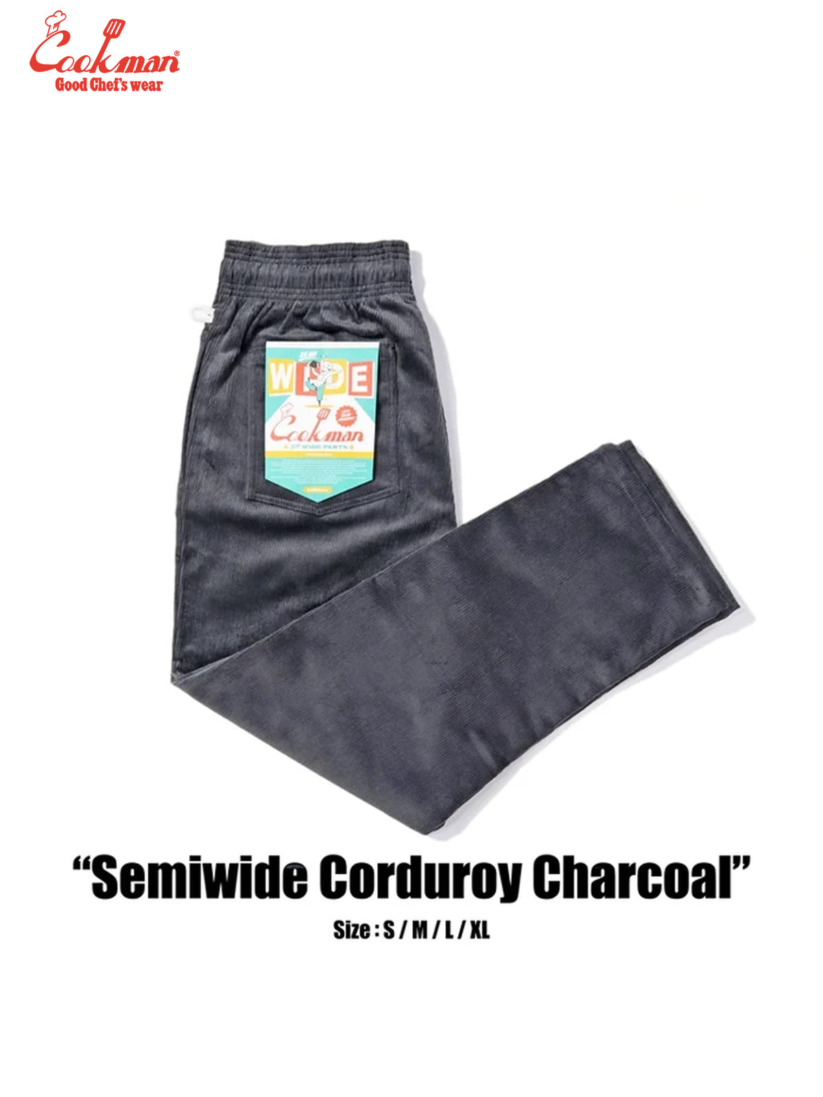 Chef Pants Semiwide - Corduroy : Charcoal