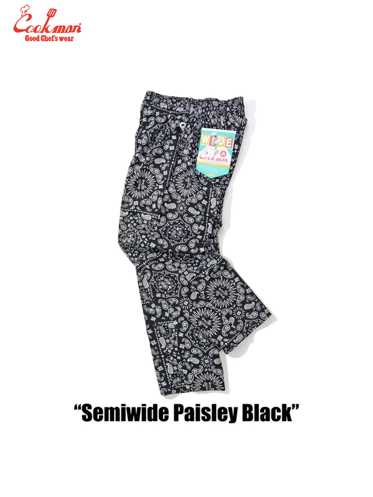 Chef Pants Semiwide - Paisley : Black