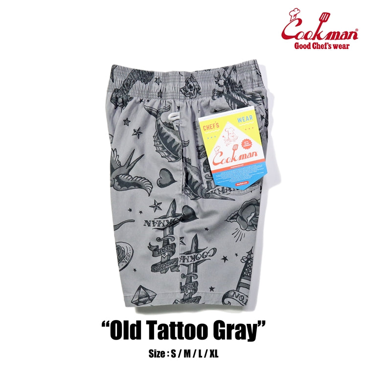 Cookman Chef Short Pants - Old Tattoo : Gray