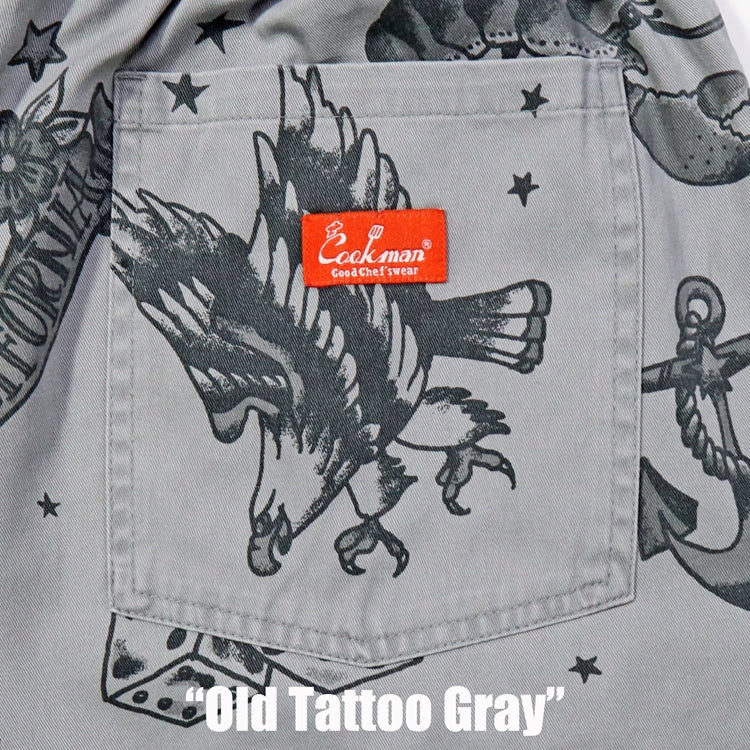Cookman Chef Short Pants - Old Tattoo : Gray