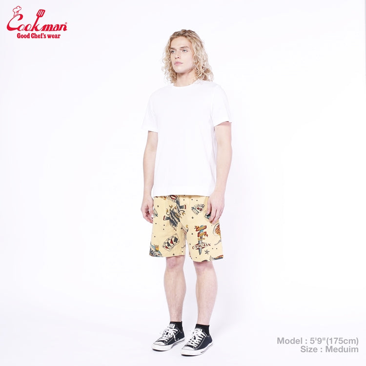 Cookman Chef Short Pants - Old Tattoo : Beige