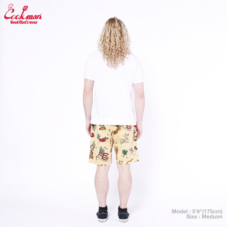 Cookman Chef Short Pants - Old Tattoo : Beige