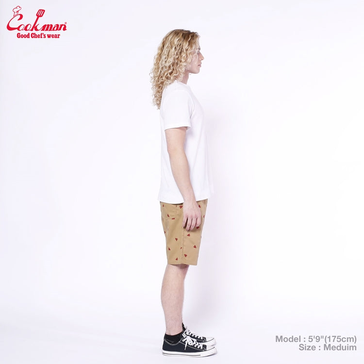 Cookman Chef Short Pants Embroidery - Lobster : Beige