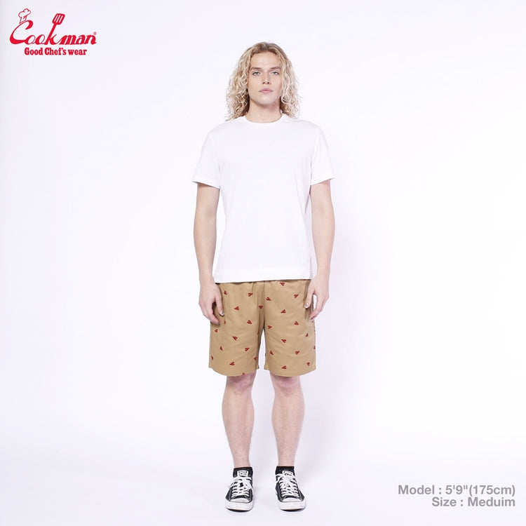 Cookman Chef Short Pants Embroidery - Lobster : Beige