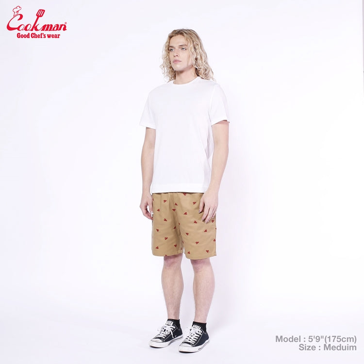 Cookman Chef Short Pants Embroidery - Lobster : Beige