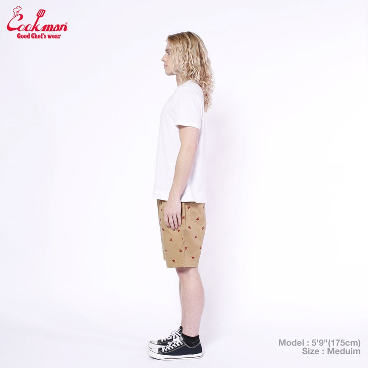 Cookman Chef Short Pants Embroidery - Lobster : Beige