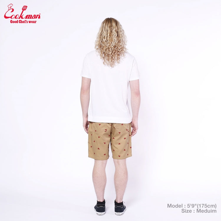 Cookman Chef Short Pants Embroidery - Lobster : Beige