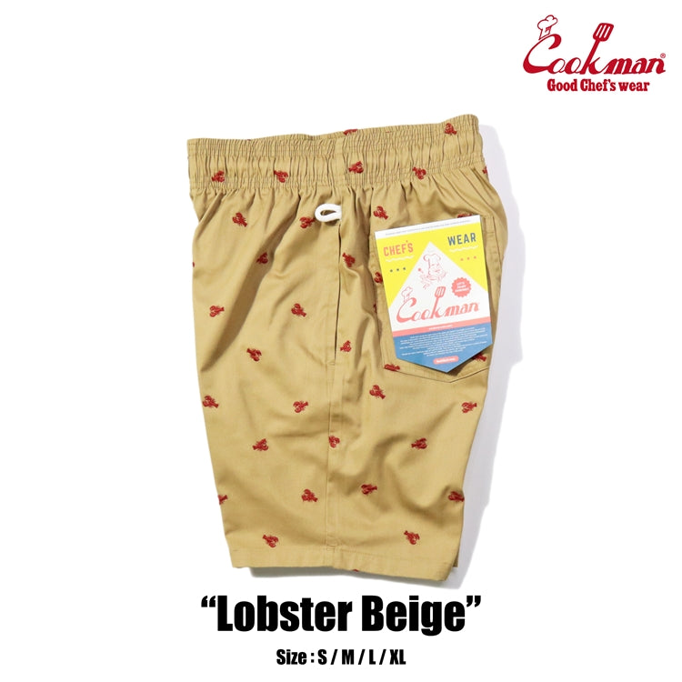 Cookman Chef Short Pants Embroidery - Lobster : Beige