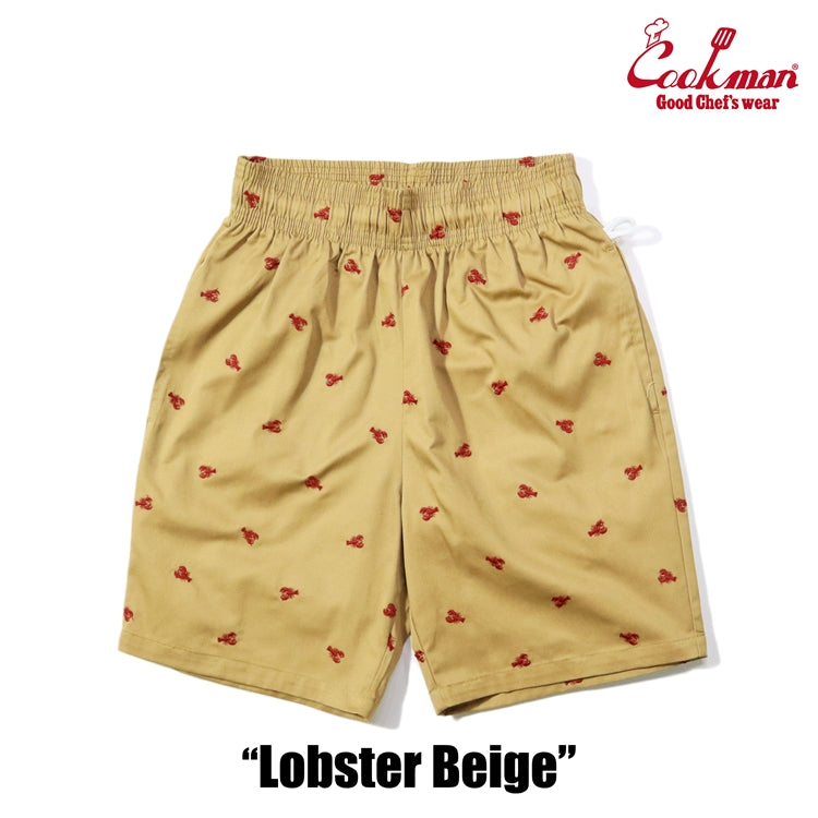 Cookman Chef Short Pants Embroidery - Lobster : Beige
