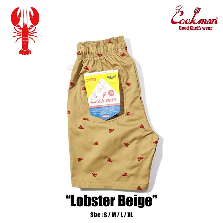 Cookman Chef Short Pants Embroidery - Lobster : Beige