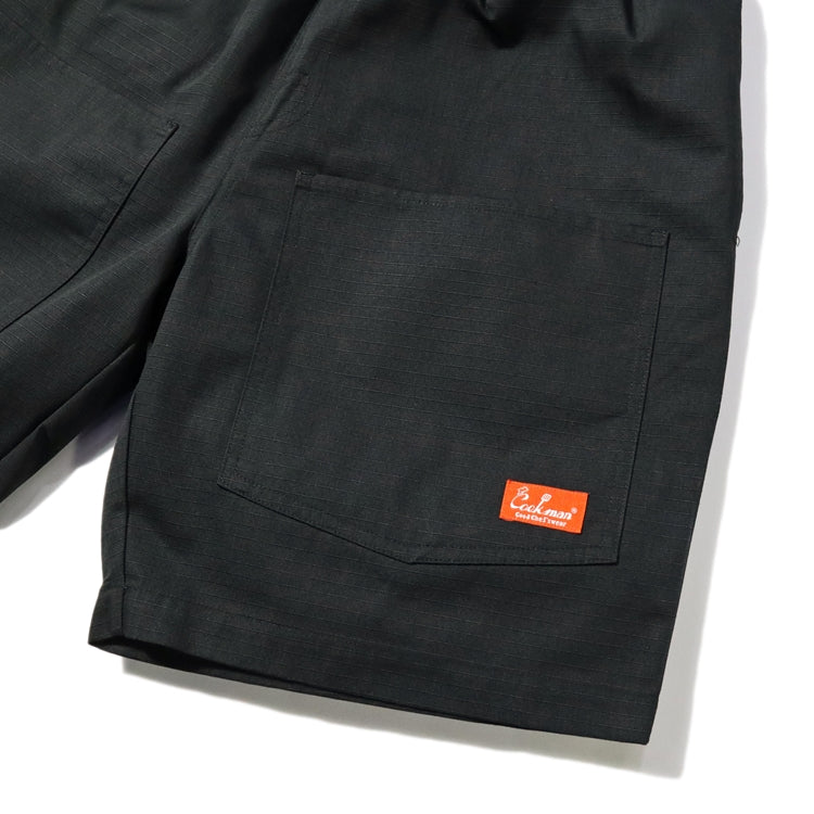 Cookman Chef Short Pants Front Pocket - Ripstop : Black