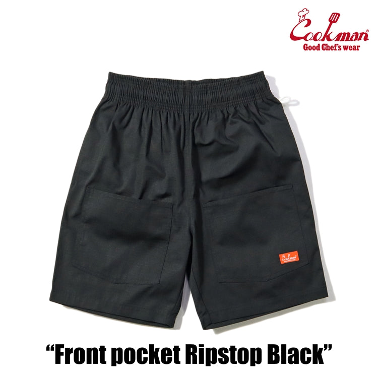 Cookman Chef Short Pants Front Pocket - Ripstop : Black