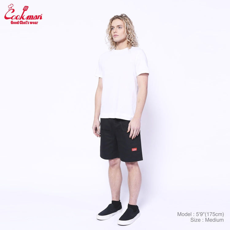 Cookman Chef Short Pants Front Pocket - Ripstop : Black