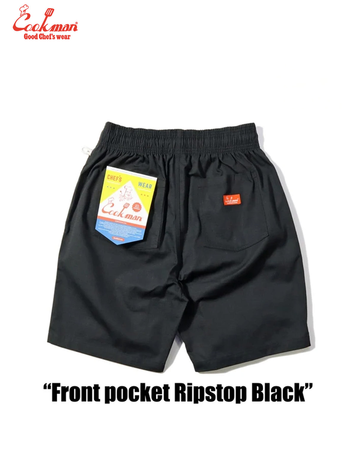 Chef Short Pants Front Pocket - Ripstop : Black