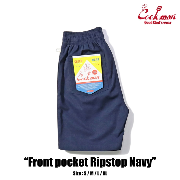 Cookman Chef Short Pants Front Pocket - Ripstop : Navy