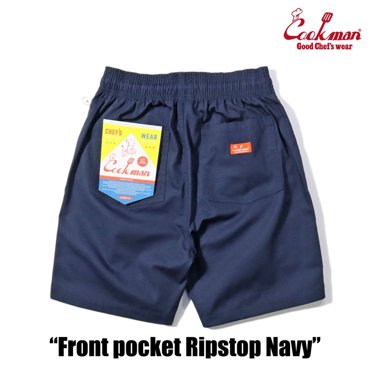 Cookman Chef Short Pants Front Pocket - Ripstop : Navy