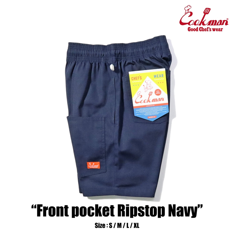 Cookman Chef Short Pants Front Pocket - Ripstop : Navy