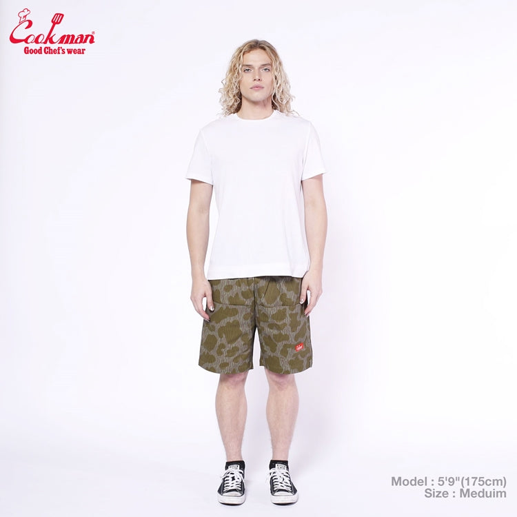 Cookman Chef Short Pants Front Pocket - Raindrop Camo : Green
