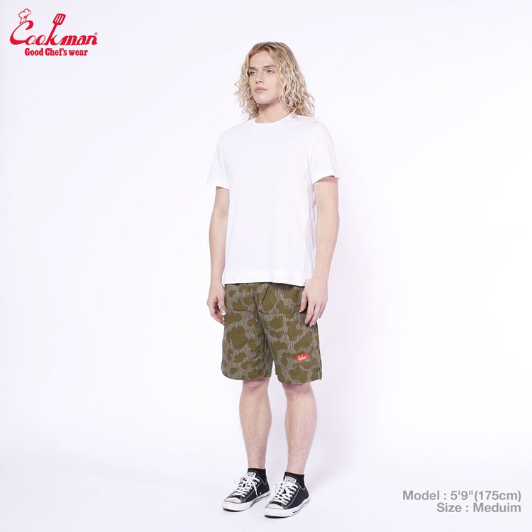 Cookman Chef Short Pants Front Pocket - Raindrop Camo : Green