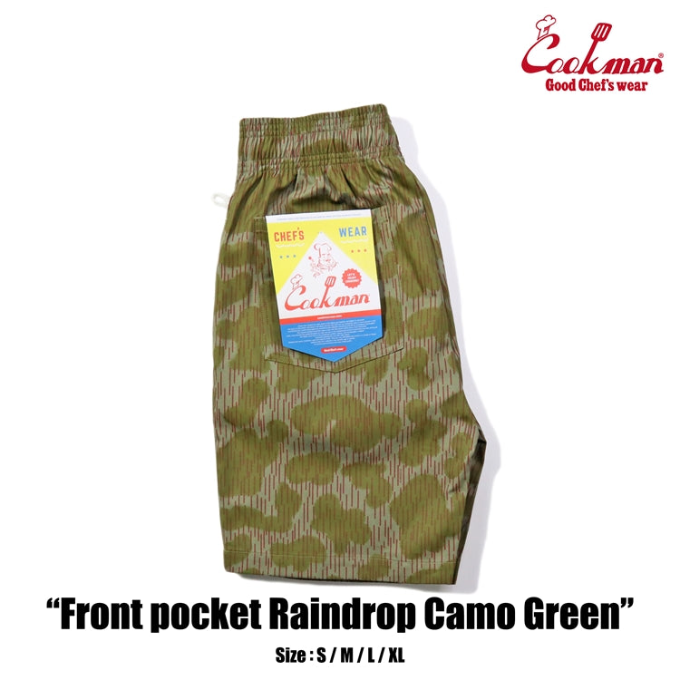 Cookman Chef Short Pants Front Pocket - Raindrop Camo : Green