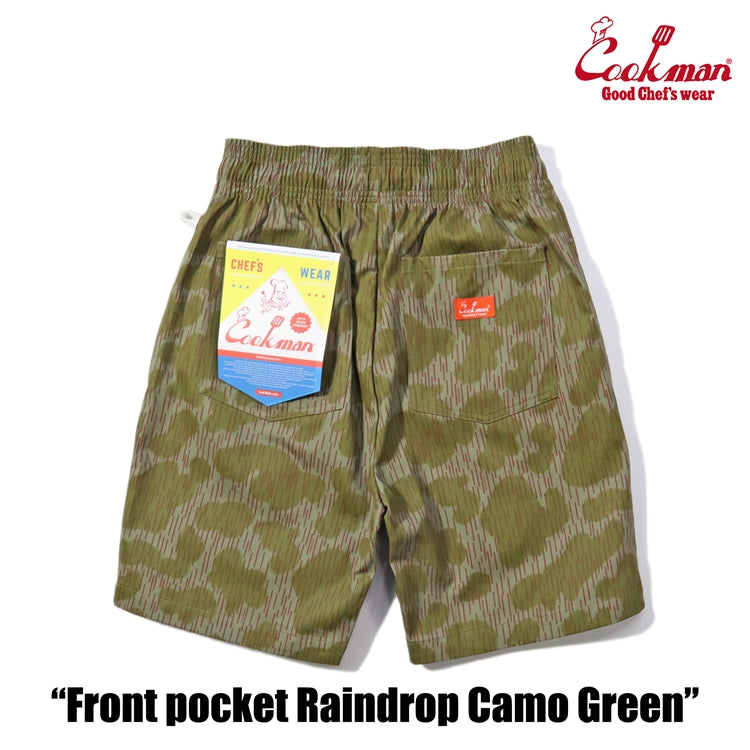 Cookman Chef Short Pants Front Pocket - Raindrop Camo : Green