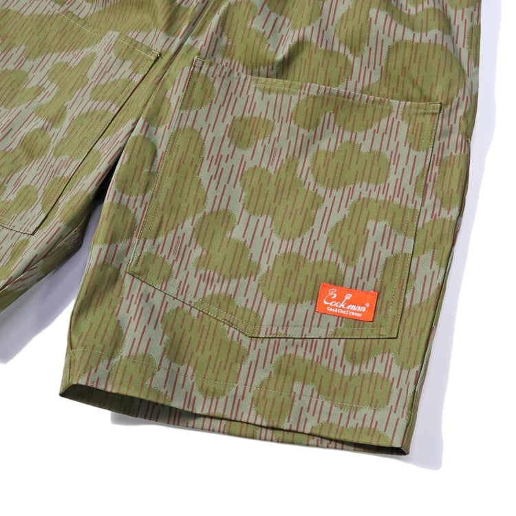 Cookman Chef Short Pants Front Pocket - Raindrop Camo : Green
