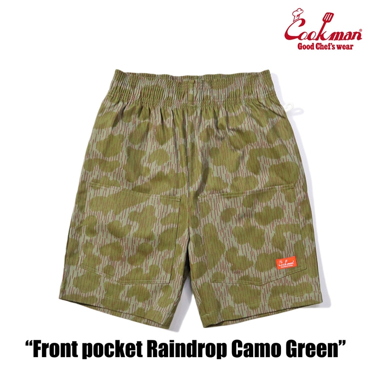 Cookman Chef Short Pants Front Pocket - Raindrop Camo : Green