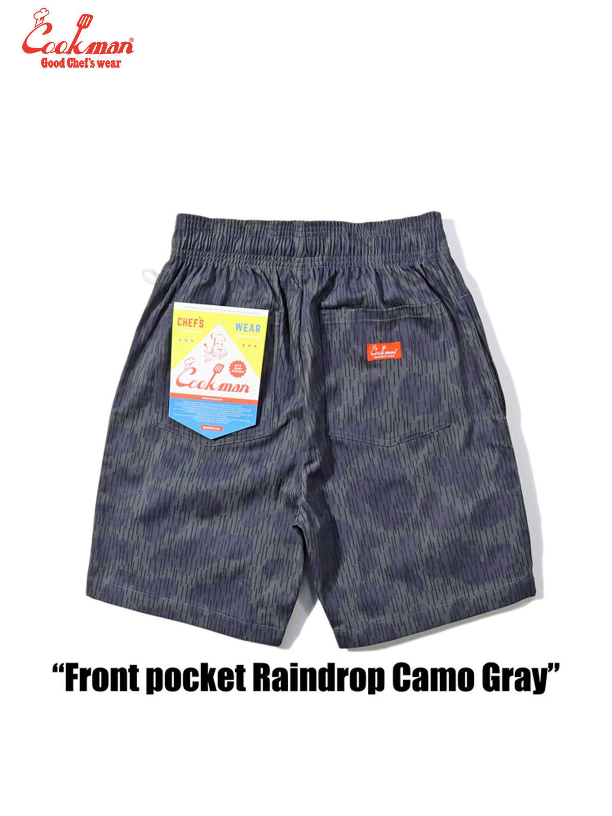 Chef Short Pants Front Pocket - Raindrop Camo : Gray