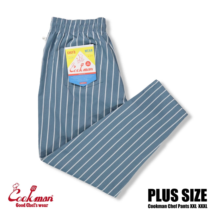 Cookman Chef Pants - Stripe : Malibu Blue