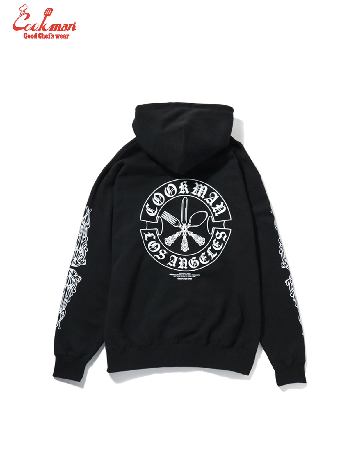 Zip-up Hoodie - Cutlery : Black