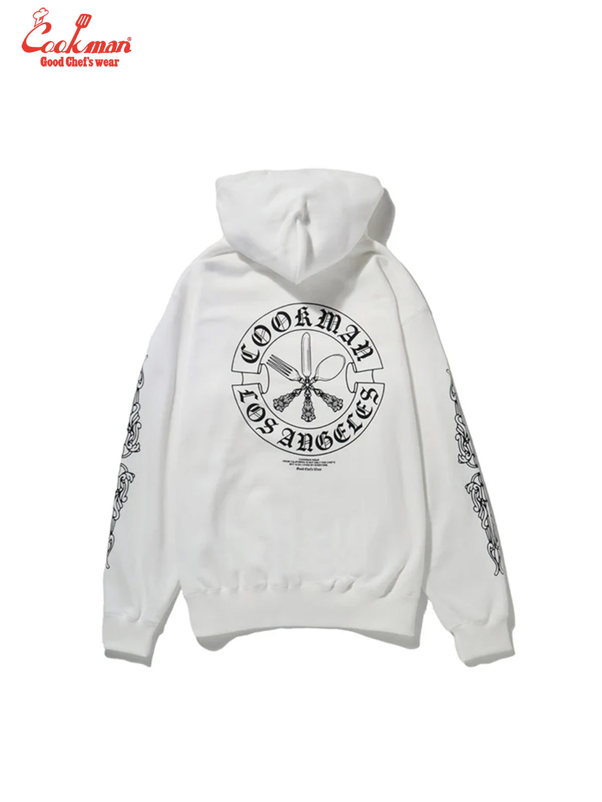 Zip-up Hoodie - Cutlery : White