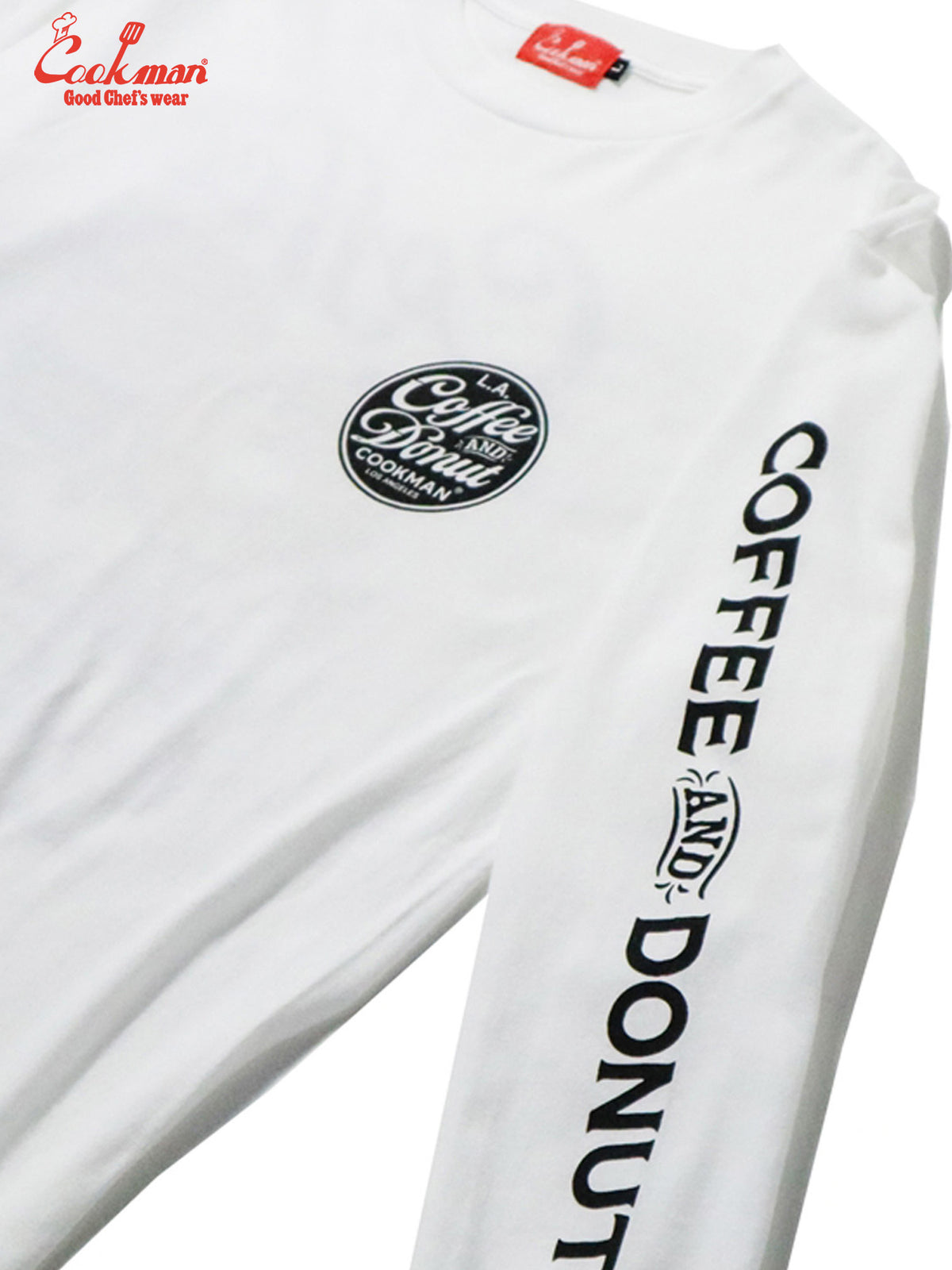 Long Sleeve Tees - Coffee & Donut : White