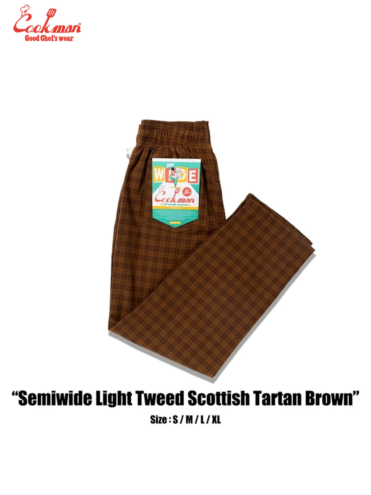 Chef Pants Semiwide - Light Tweed : Scottish Tartan Brown