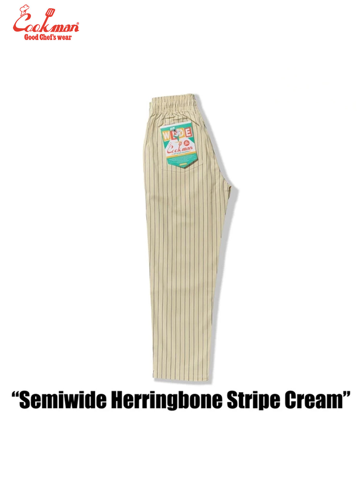 Chef Pants Semiwide - Herringbone Stripe : Cream