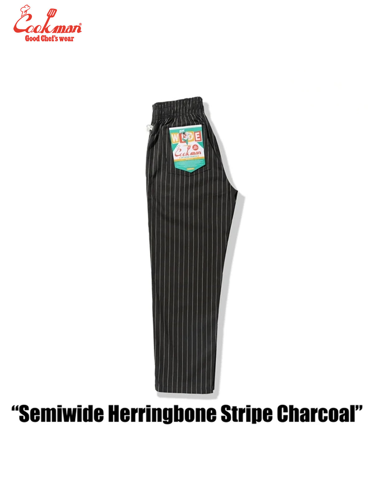 Chef Pants Semiwide - Herringbone Stripe : Charcoal