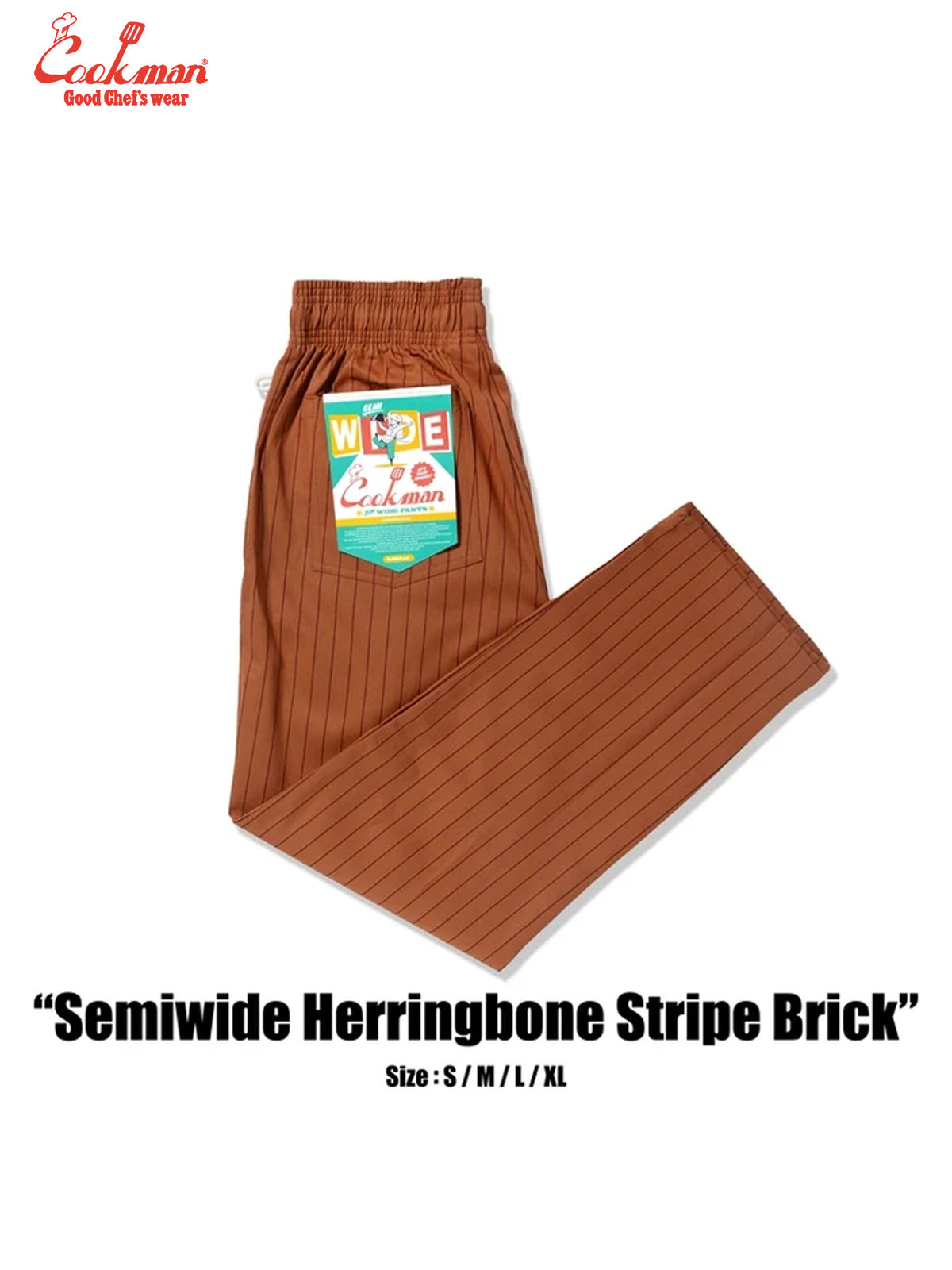 Chef Pants Semiwide - Herringbone Stripe : Brick