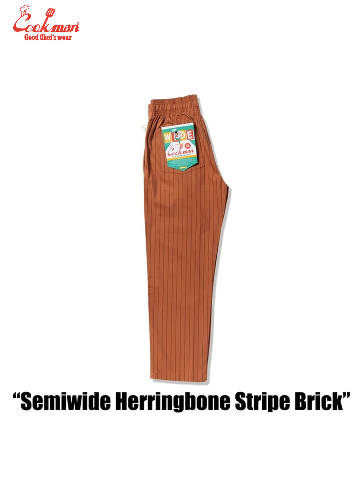 Chef Pants Semiwide - Herringbone Stripe : Brick