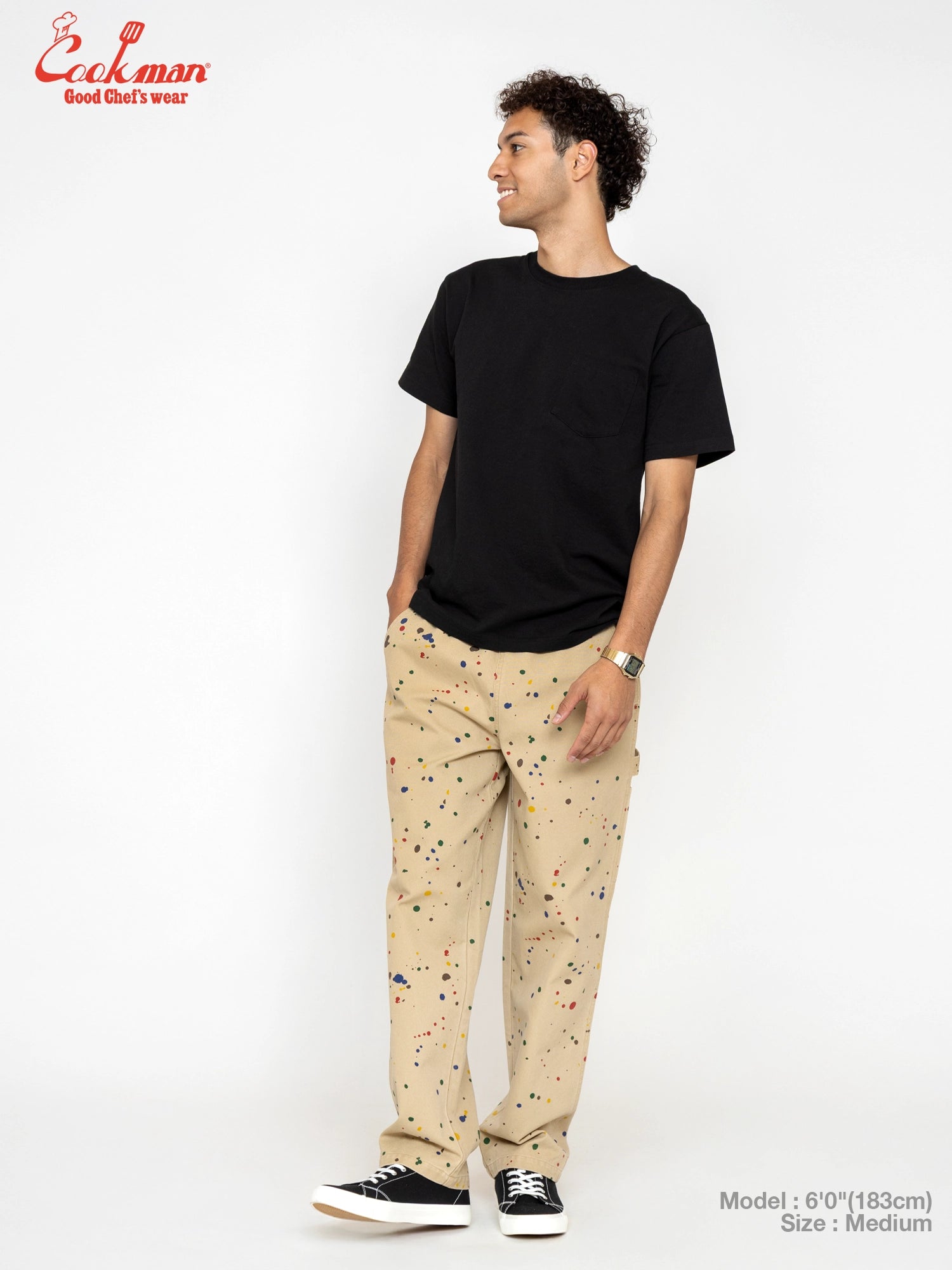 Cookman Carpenter's Pants : Washed duck canvas - Sauce Splash