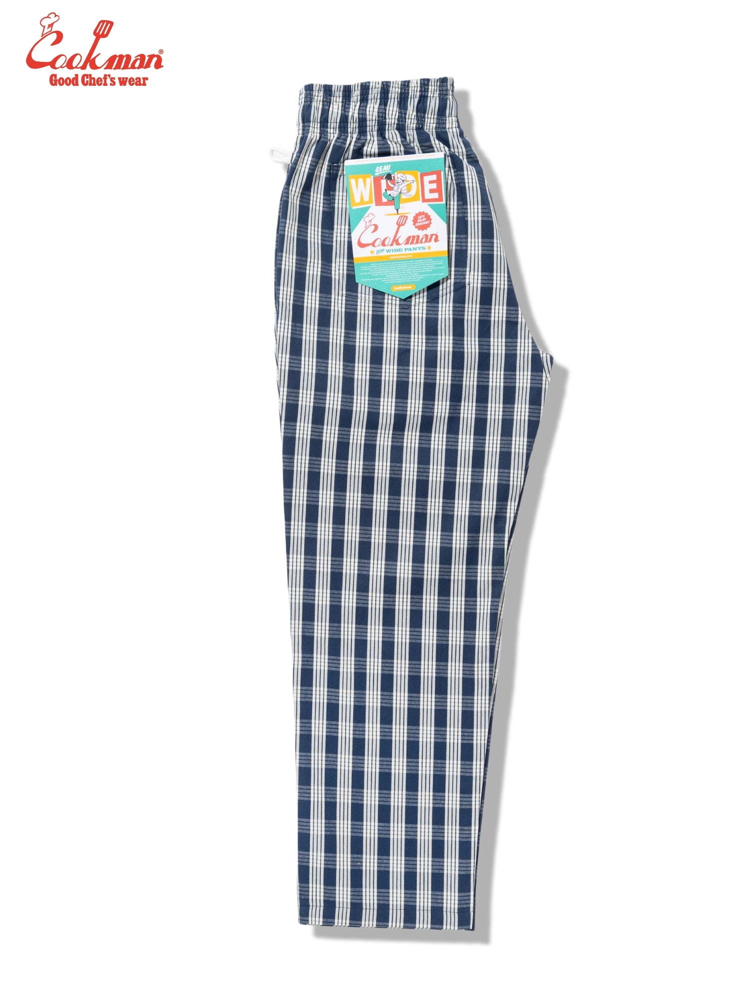 Cookman Chef Pants Semiwide - PALAKA Check : Navy