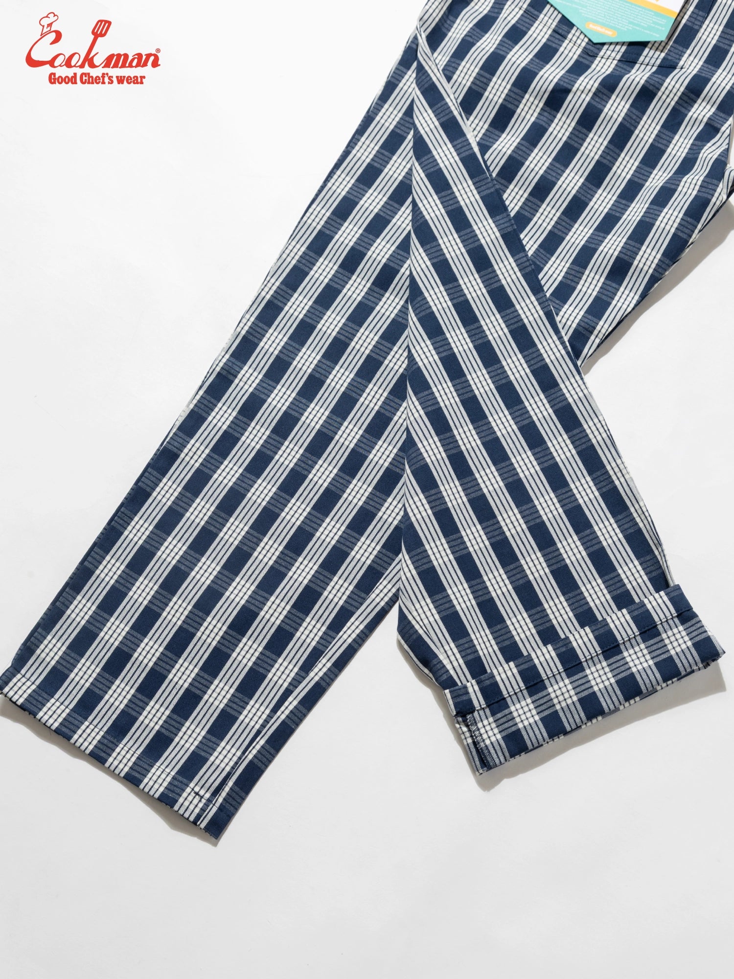 Cookman Chef Pants Semiwide - PALAKA Check : Navy