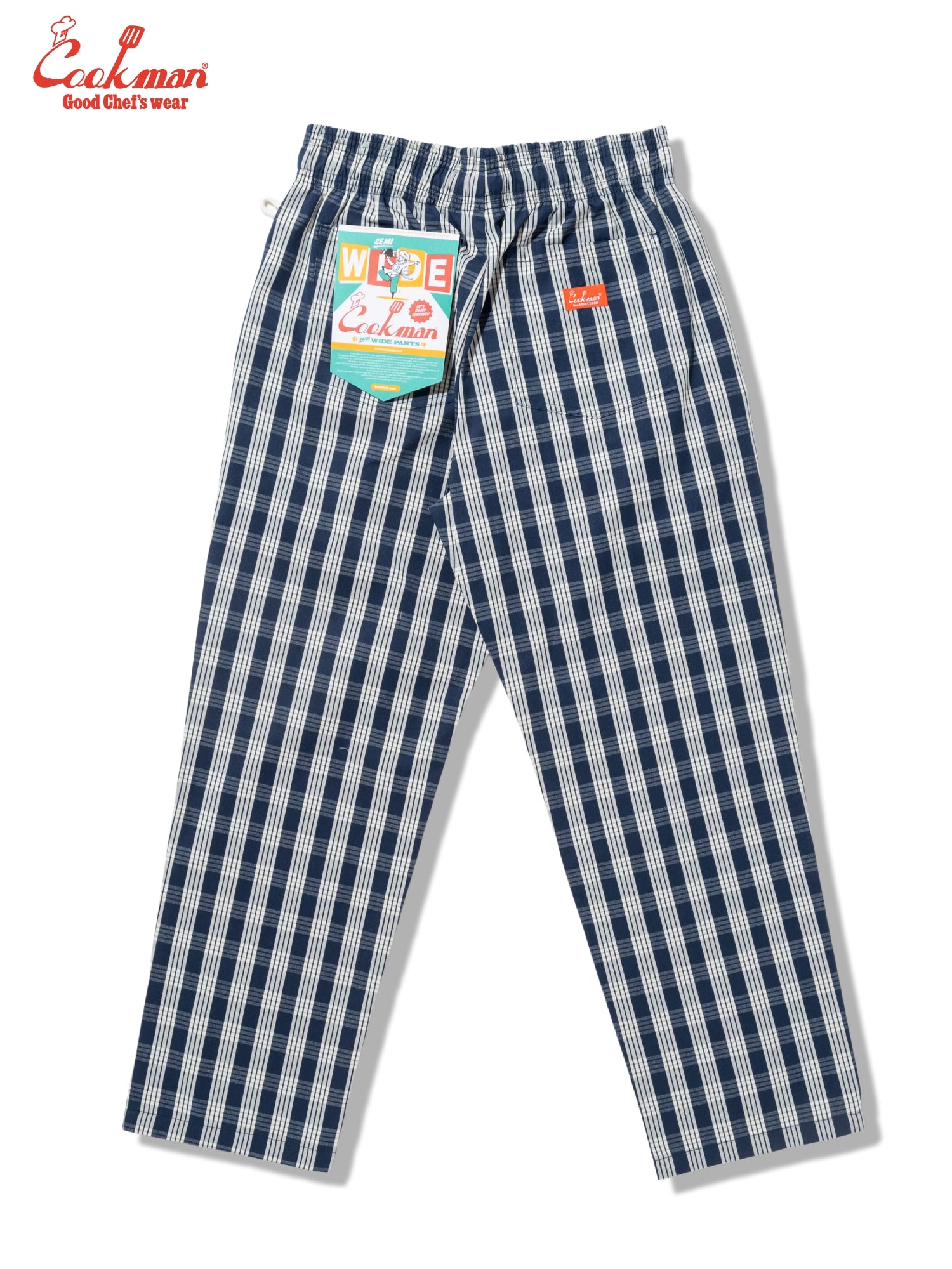 Cookman Chef Pants Semiwide - PALAKA Check : Navy